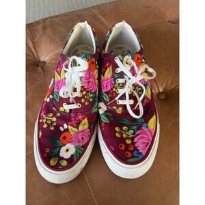 Keds x Rifle Paper Co. Anchor Vintage Blossoms Burgundy Floral Sneakers Sz. 10